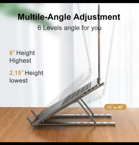 Suporte para notebook Ajustável de Alumínio - Foto 3