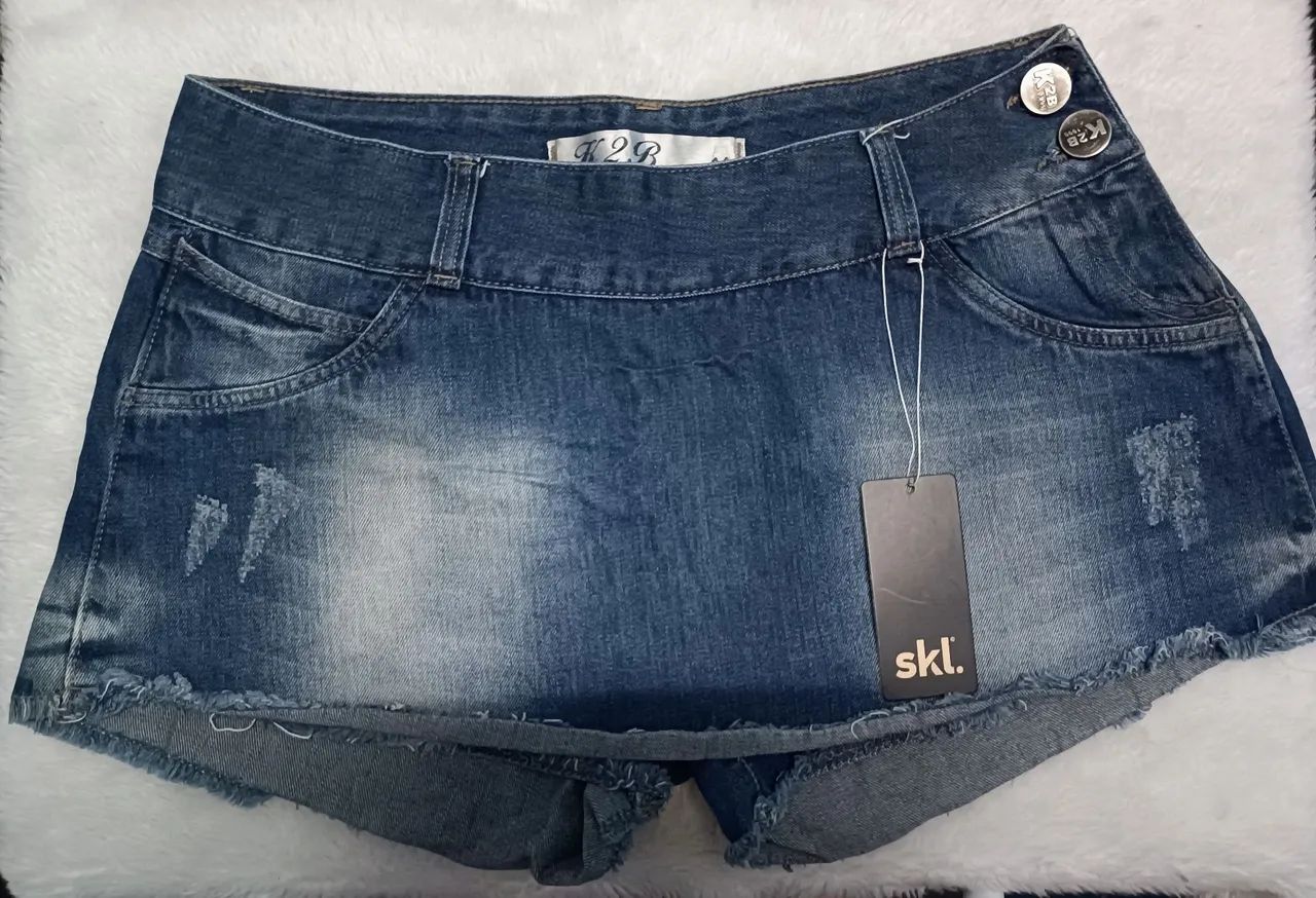 Short saia Jeans Destroyed K2B