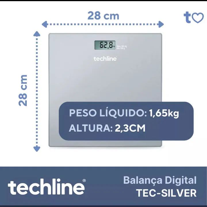 Balança Digital Techline - 180kg - Foto 2