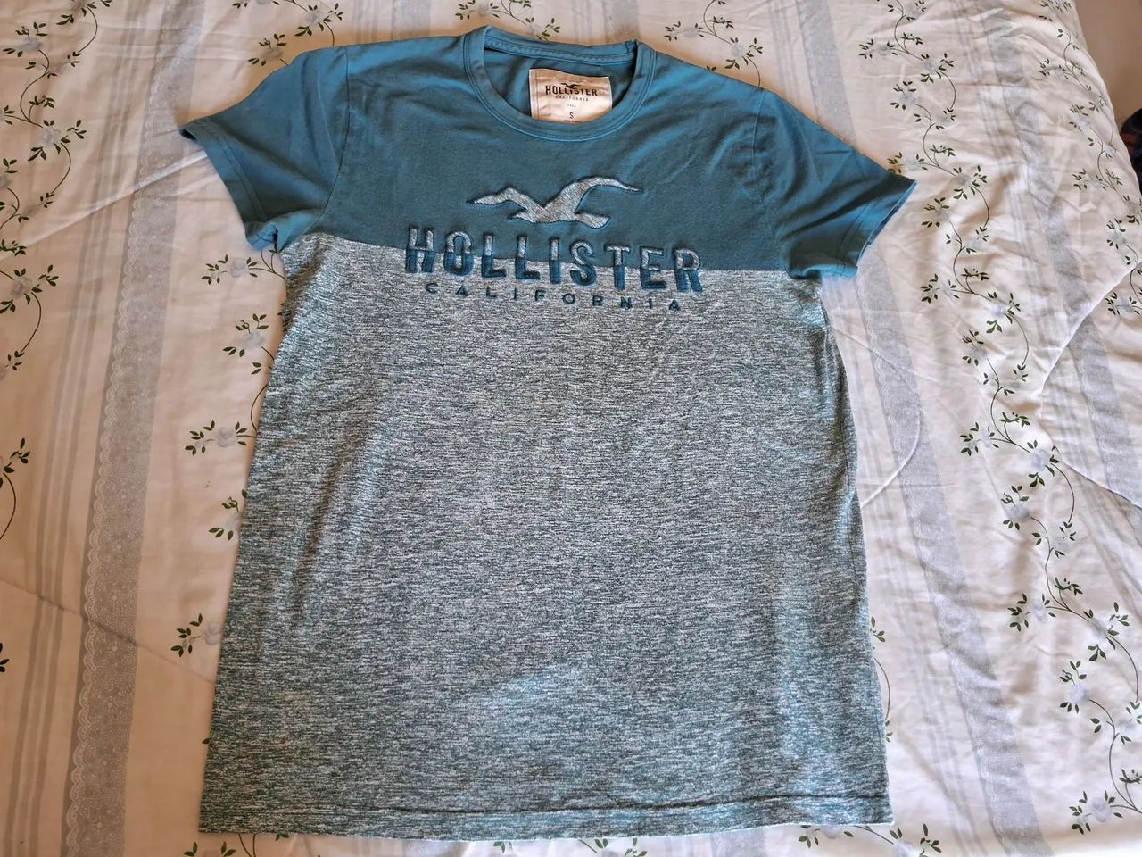 Camiseta Hollister Original - Azul e Cinza - Foto 3