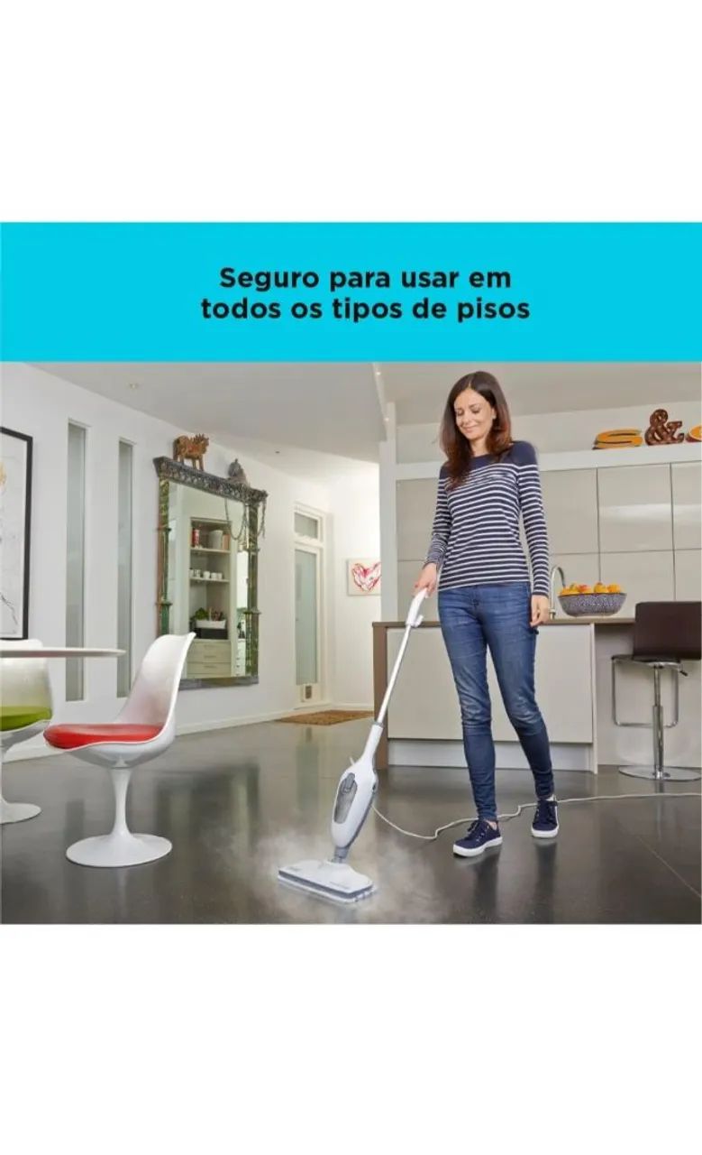 Black Decker Vaporizador SteamMop 7 em 1, Vaporizador de Limpeza Vertical - Foto 5