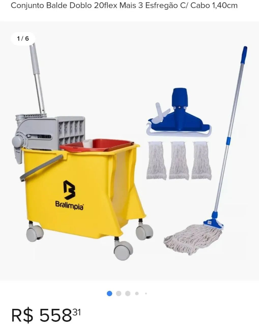 Balde Bralimpia Kit de limpeza com balde e acessórios - Foto 5