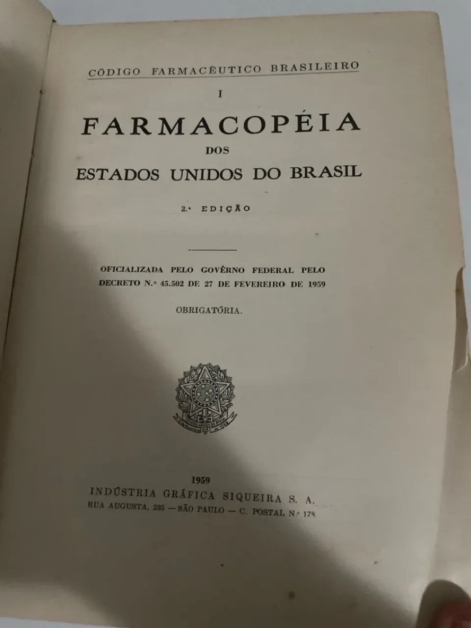 Farmacopéia dos Estados Unidos do Brasil - 1959 - Foto 3
