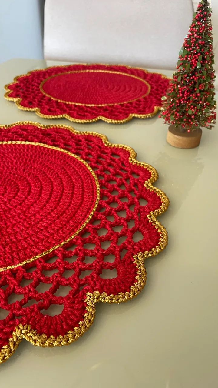 Sousplat em crochê para o Natal  - Foto 3