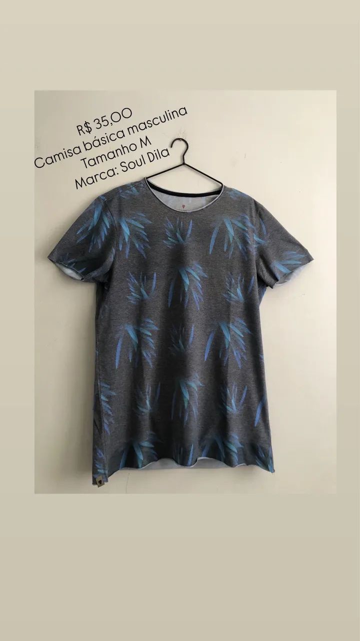 Camisa básica masculina tamanho M - Foto 2