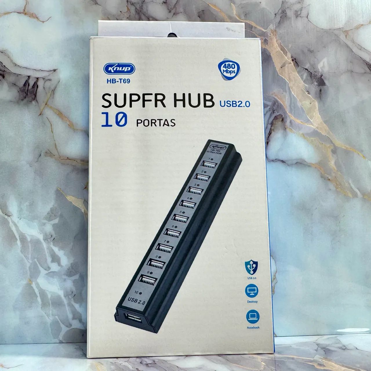 Super Hub USB com 10 portas e fonte 