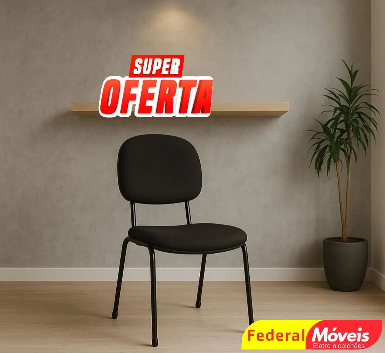 Cadeira para Escritório Secretária Fixa - Compacta e versátil para qualquer ambiente!