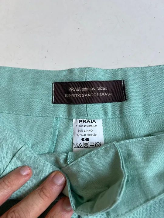 Bermuda linho c/algodão verde  - Foto 3