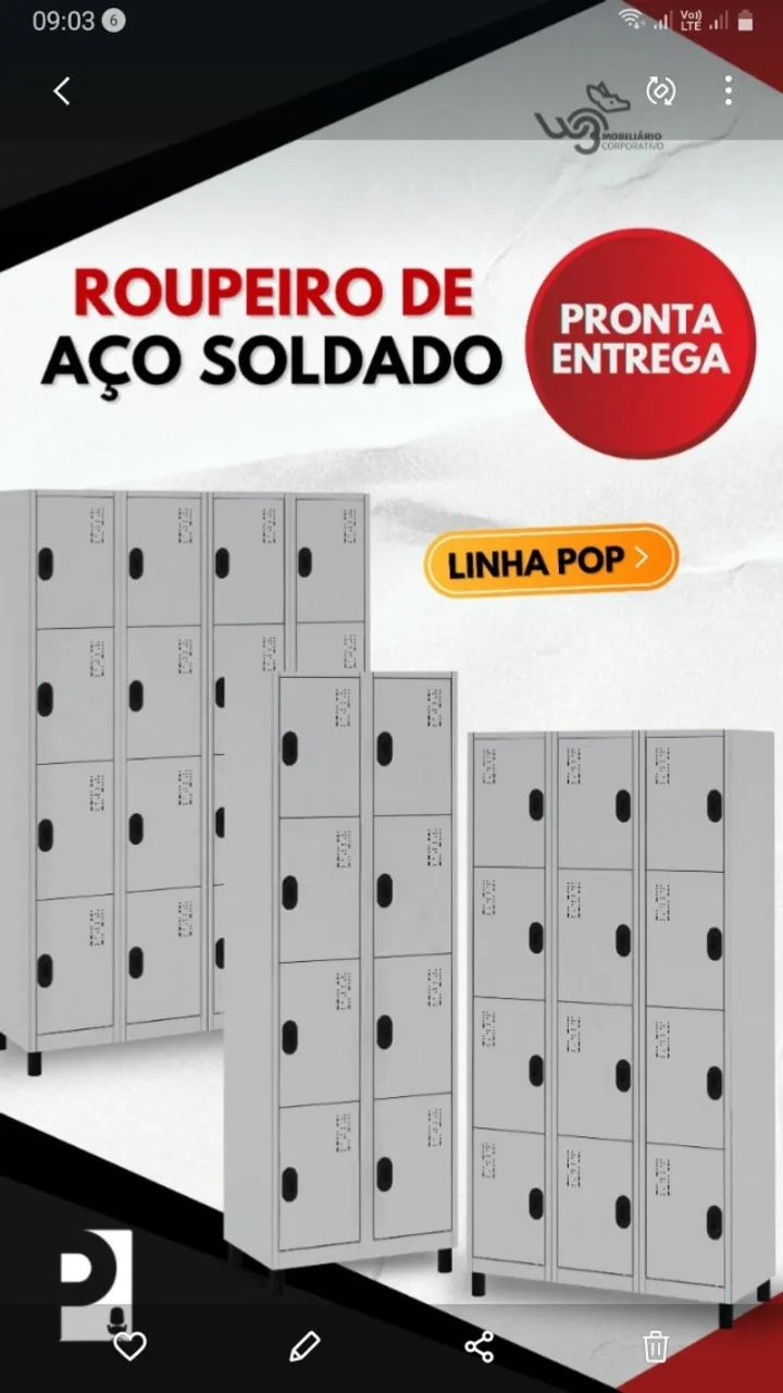 ROUPEIROS PARA OBRAS VESTIARIO EM AÇO E NA CENTERACOITAPUA TODOS *