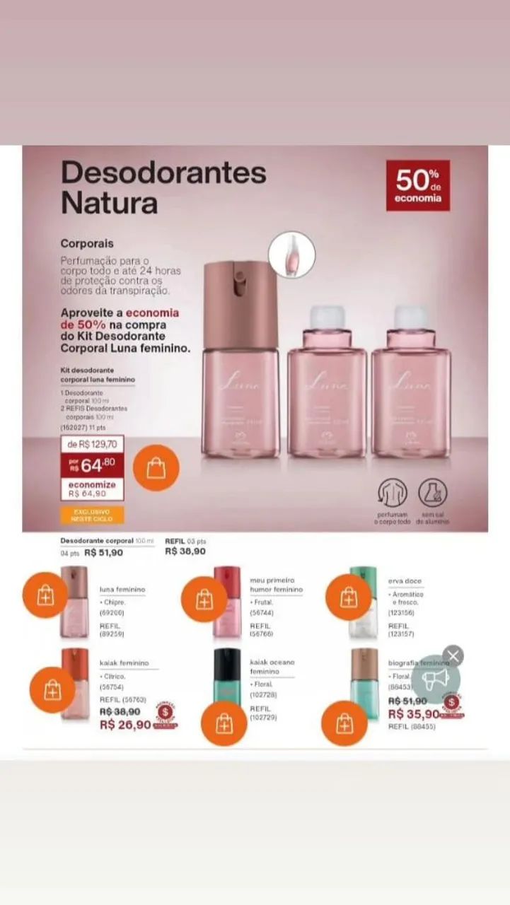 Desodorante Corporal Luna Feminino Natura