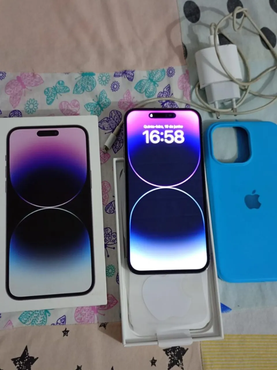 iPhone 14 pro Max com caixinha nota e carregador original