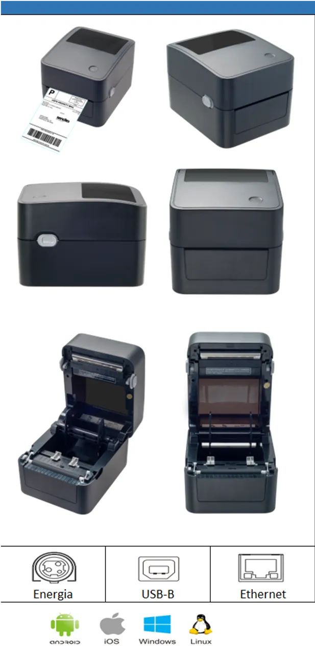 Impressora térmica (nova) p/ etiqueta it-200 C3tech (USB e Ethernet) - Foto 4