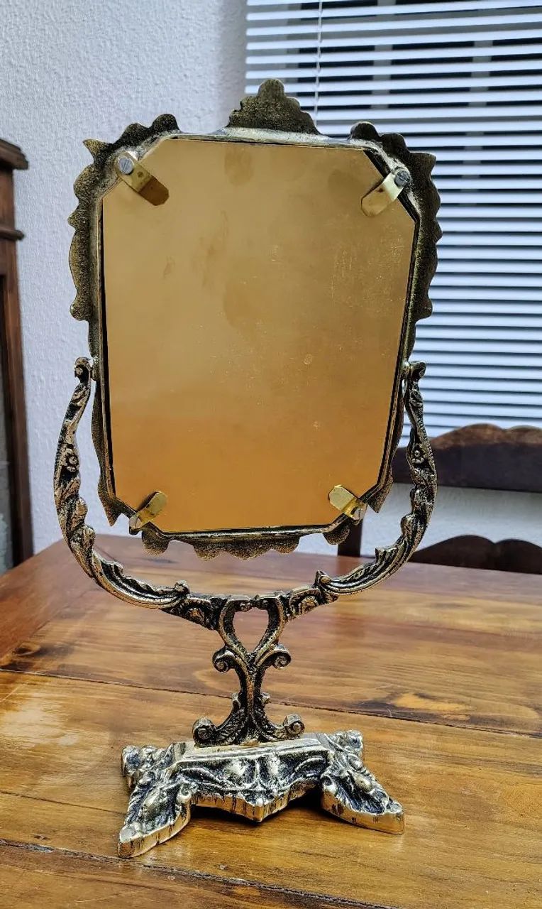 Espelho antigo em bronze - Foto 3