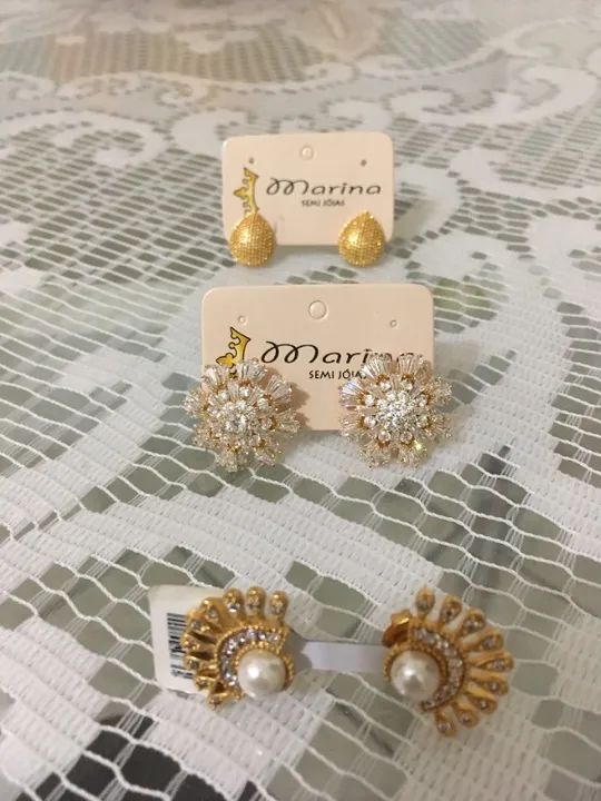 05 Brincos Semi Jóias novos - Foto 3