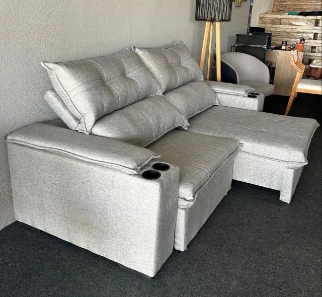 Sofá Bloom 2,25m Ret/Rec D33 Linho Premium (FAZEMOS ENTREGA DF E ENTORNO ) - Foto 4