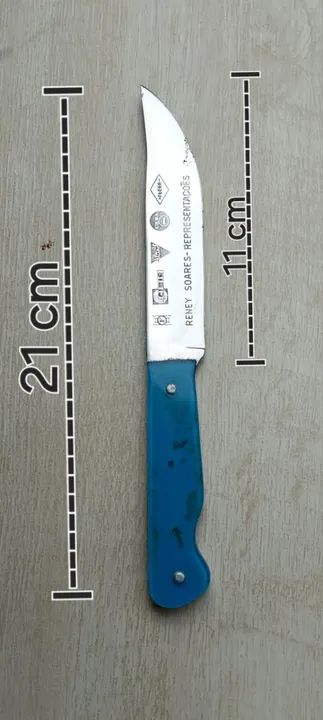 Faca antiga Promocional - 21 cm -em aço Inox com cabo em acrílico gravação de logotipos  - Foto 2