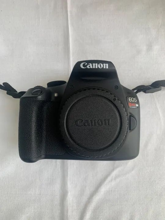 Fotografia completo - Corpo, lente e Flash Canon com acessórios.