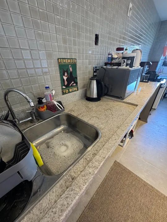 Pia de Cozinha em Aço Inox Tramontina + Pedra Branco Itaúnas + Torneira - SUPER OFERTA!