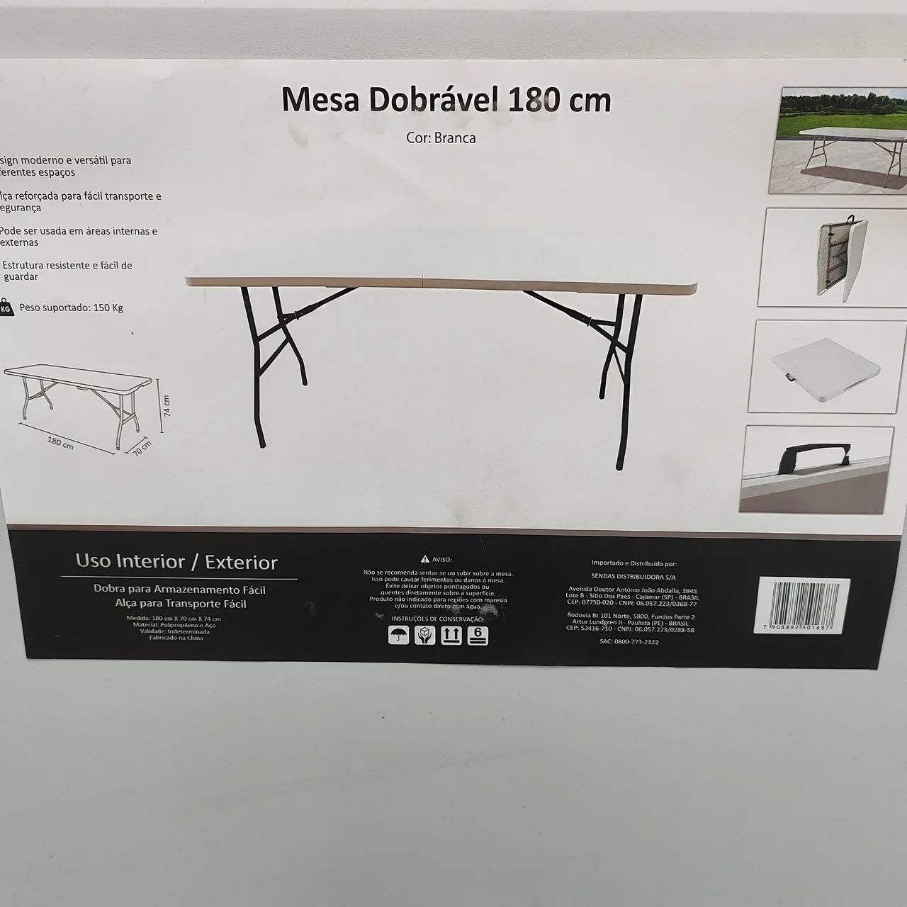 Mesa dobrável 1,80 nova sem uso  - Foto 3