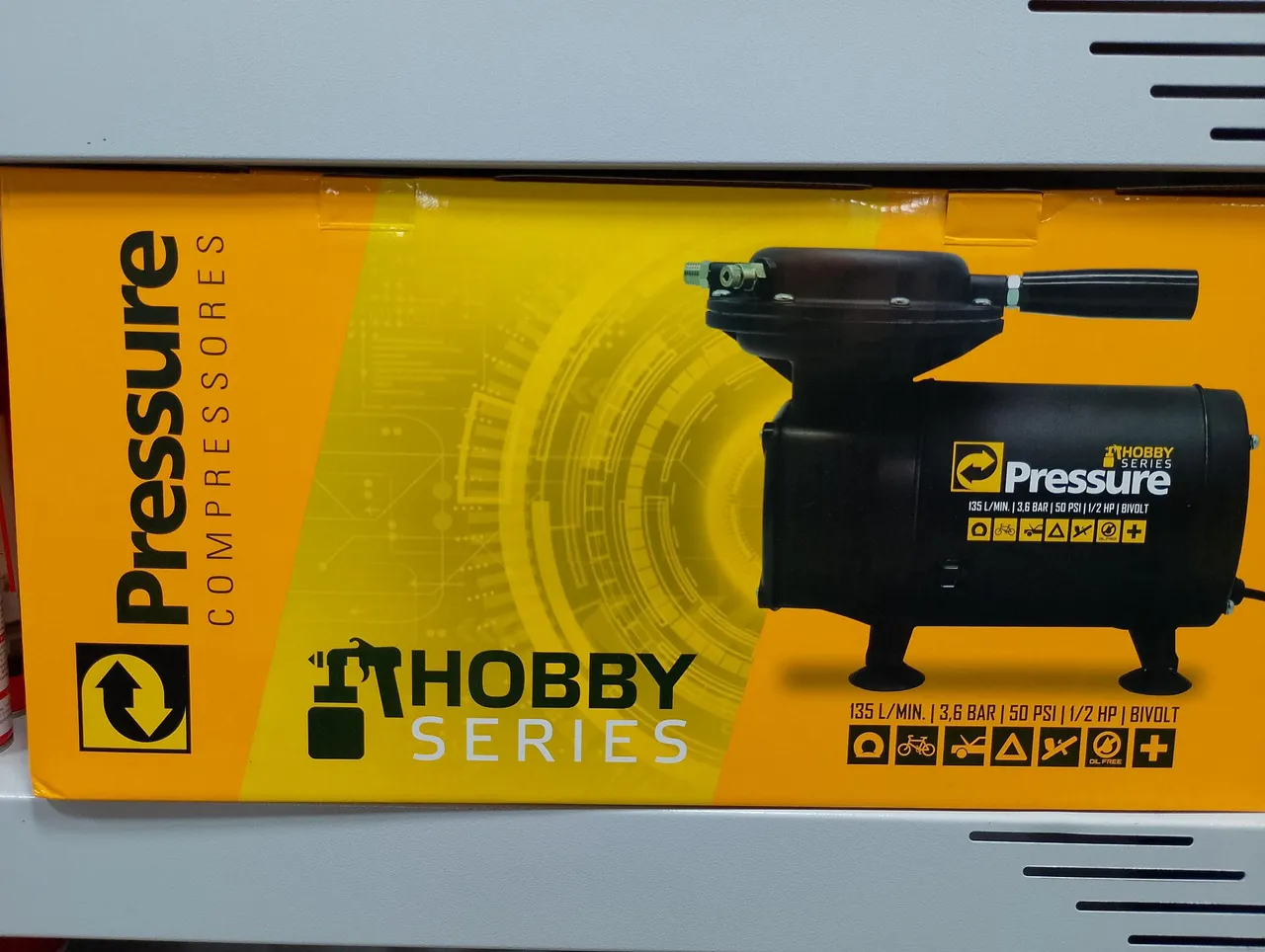 Compressor de Ar Direto - Hobby Pressure 135L/Min 1/2HP Bivolt