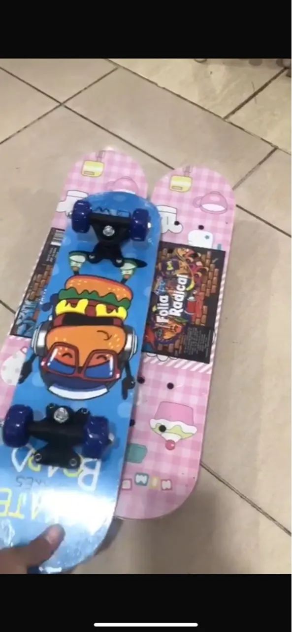 Skate Infantil Semi Profissional Montado Estampado 60cm 45kg - Foto 2