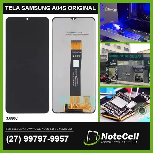 Tela Display Para Samsung A04S Original 3.680C - Instalação Expressa Em 30 Minutos!