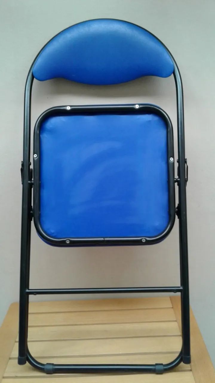 Cadeira de Metal Dobrável Azul Marinho  - Foto 5