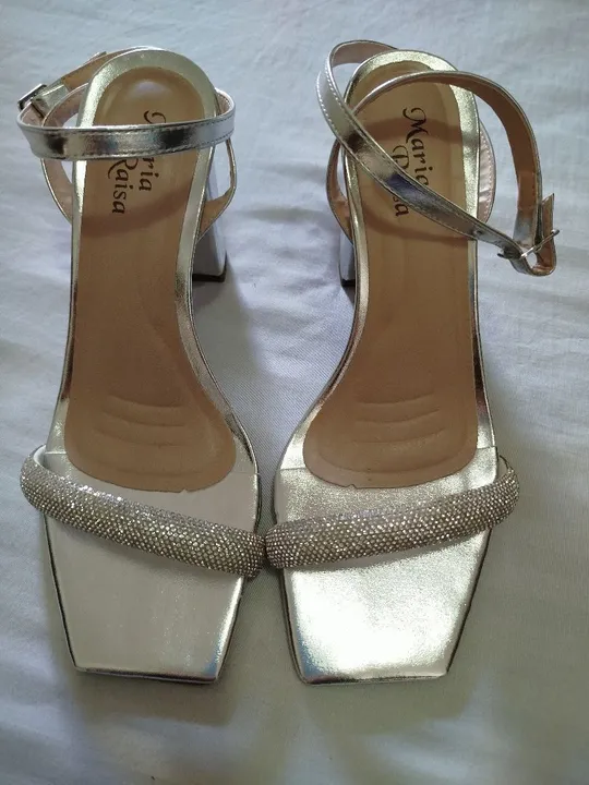 Sandália Prata com Strass