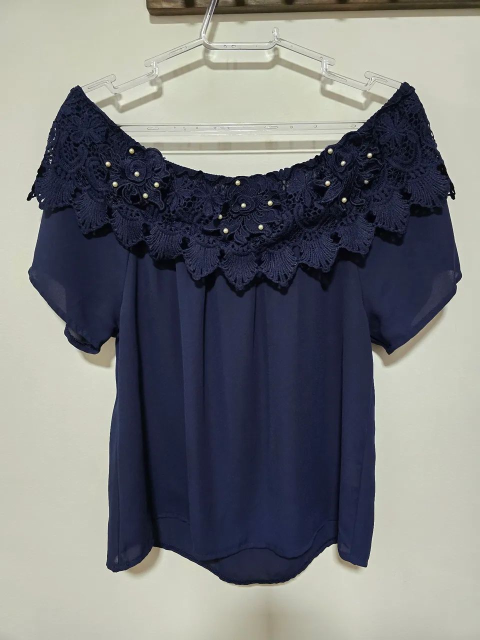 Blusa Azul Marinho ombro a ombro NOVA
