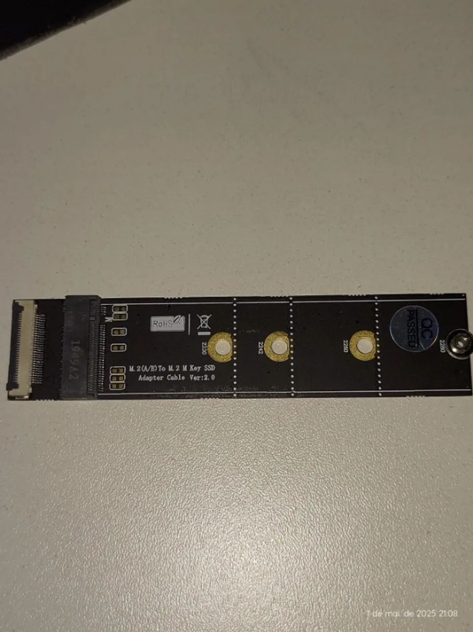 Adaptador cartão extensor M.2 NGFF chave M para chave A + E cabo de extensão M2 SSD  - Foto 4