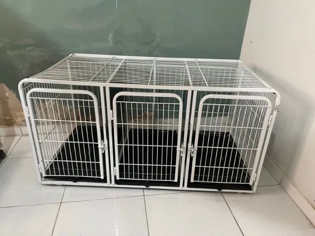 Canil Gatil Gaiola 3 Lugares Horizontal Pet Shop Veterinária - Foto 2