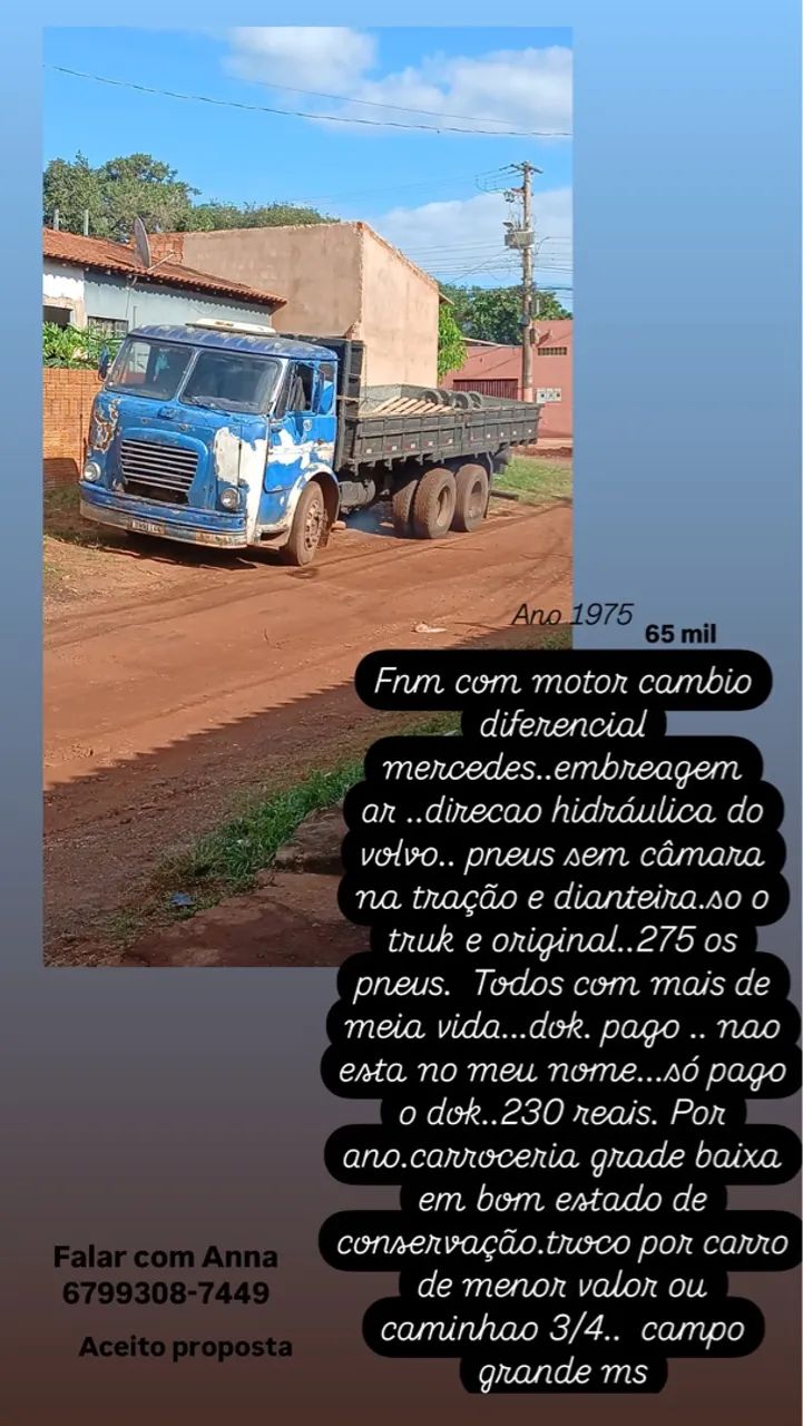 Caminhão FNM 1975 - 65 mil km
