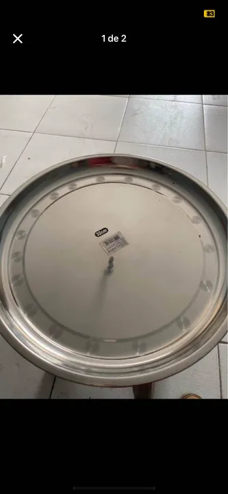 Bandeja redonda inox N36 cm para servir 5,00 a unidade