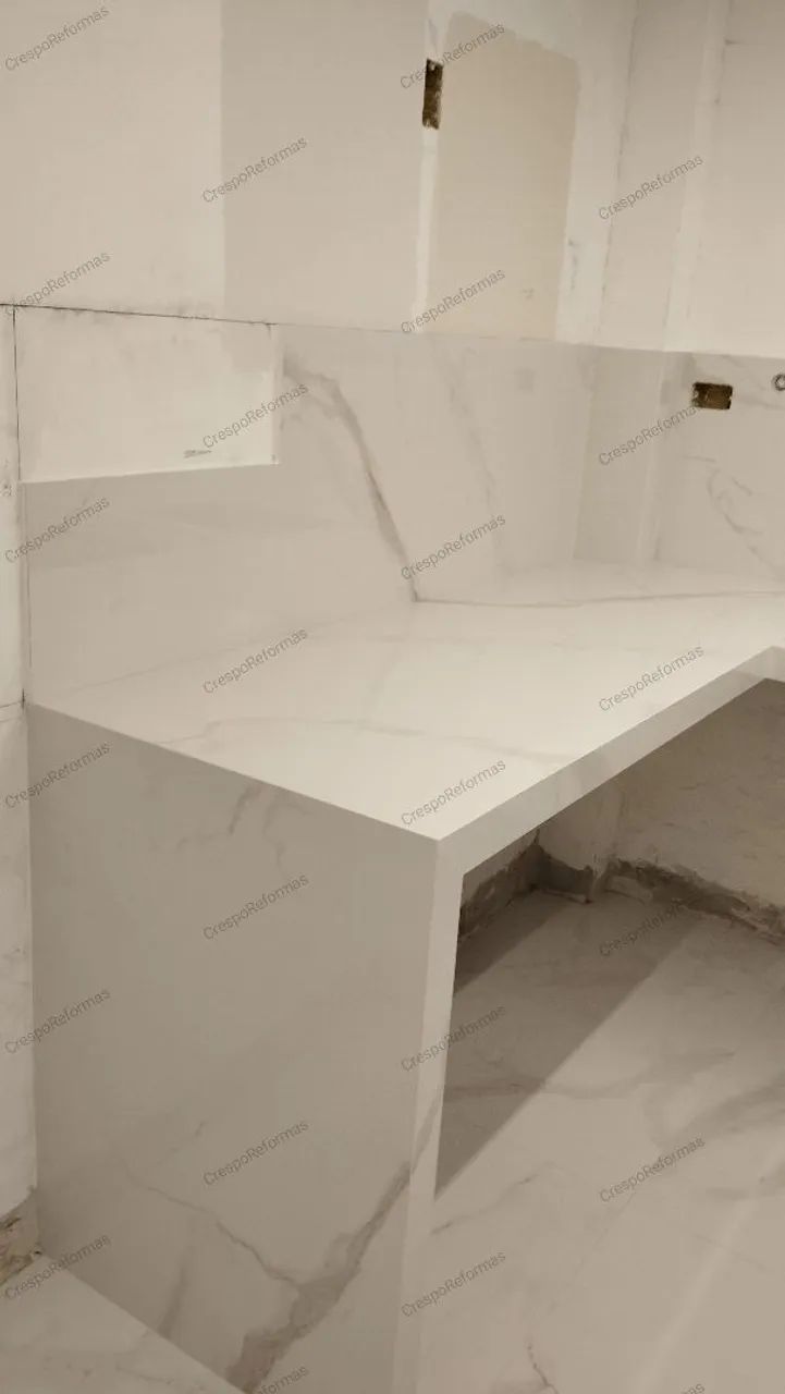 Crespo Reformas - Pia, bancadas, ilhas, nichos em porcelanato  fino acabamento  - Foto 2