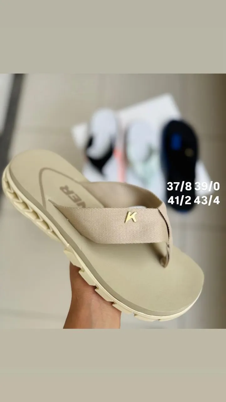 Chinelo Kenner Bege Masculina 
