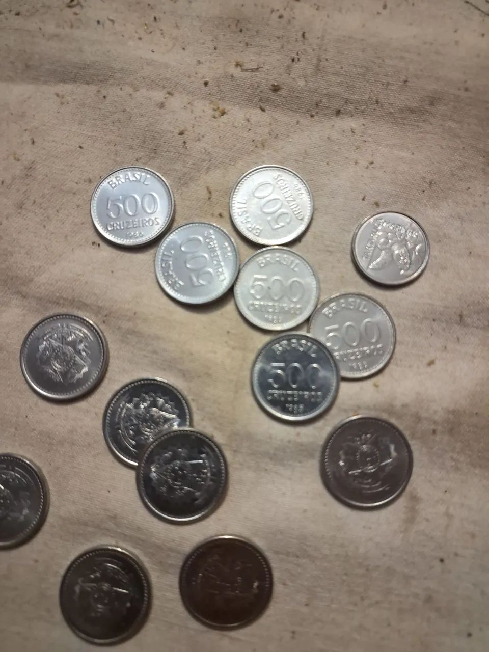Lote de moedas antiga. 500 centavos 
