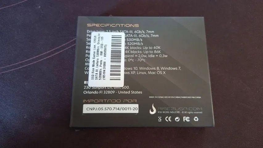 SSD Rise Mode Gamer Line 120Gb *Novo* - Foto 2