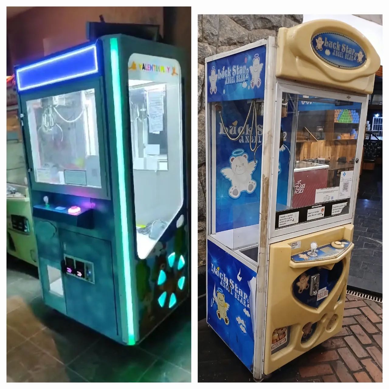 Duas Máquinas de Pelúcia - Luck Star Angel Bear grua de ursos 