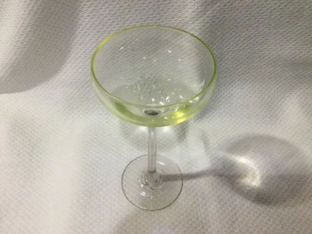 Taça De Cristal Verde Francesa Anos 40 Vintage Colecionador - Foto 4