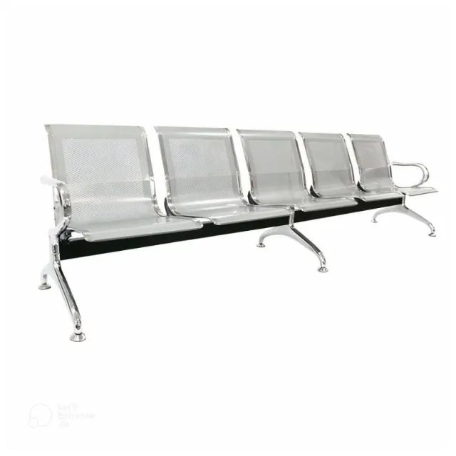 Longarina Aeroporto 5 Lugares Estrutura Cromada Conforto Reforçado Uso Intenso 33113