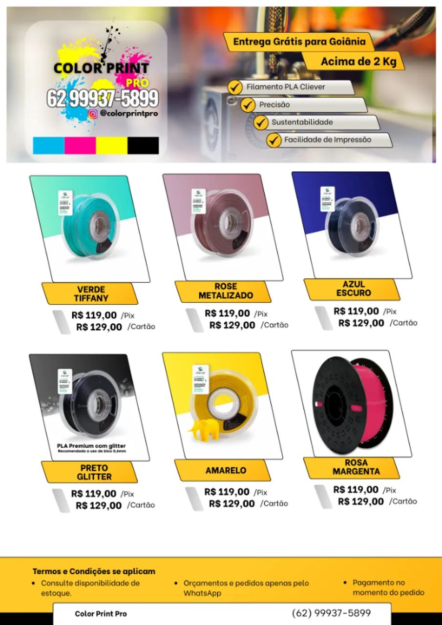 FILAMENTO 3D PLA PREMIUM CLIEVER - IMPRESSORA 3D - Foto 3