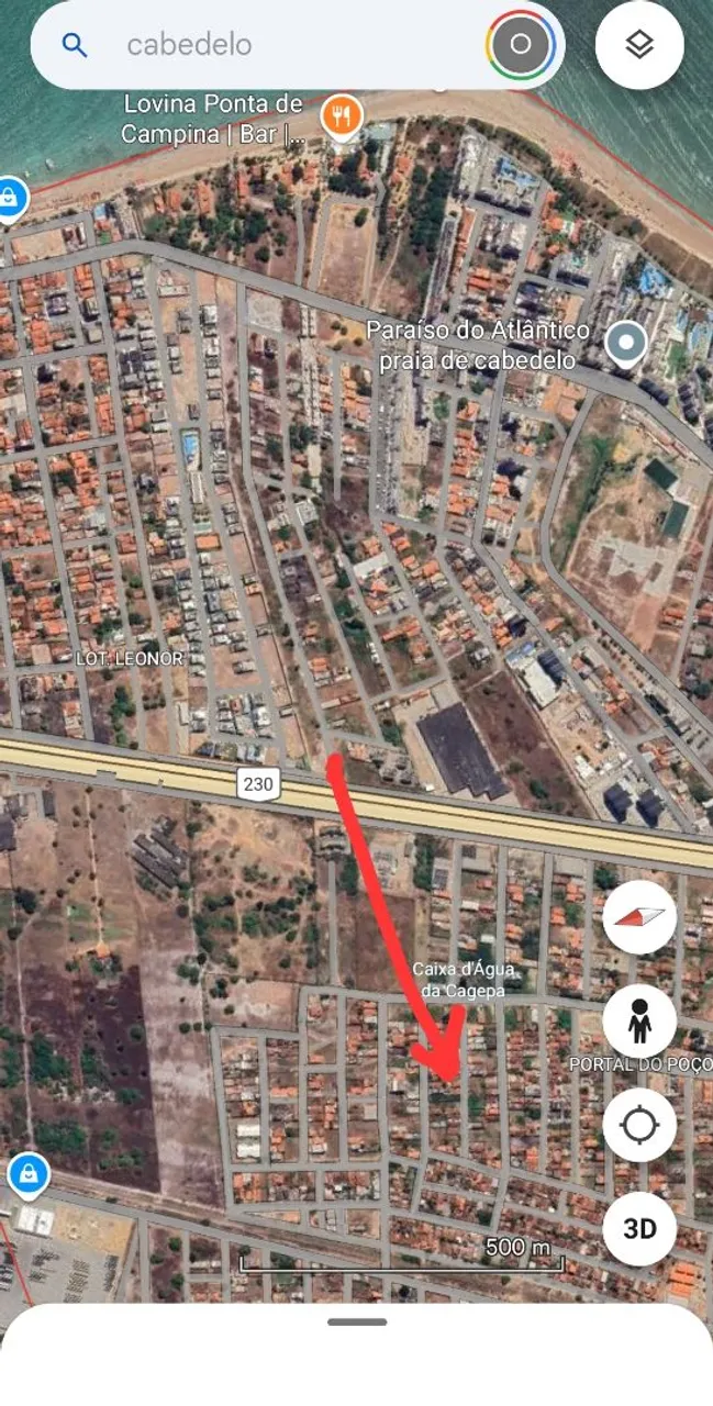 Lote 10m x 50m Murado com Duas Frentes em rua Calçada Cabedelo.