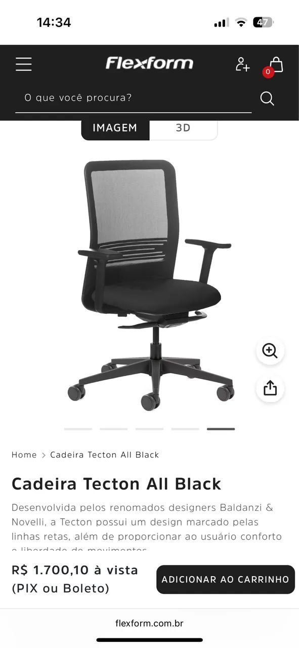 Cadeira de Escritório Tecton All Black - FlexForm65048980646402120