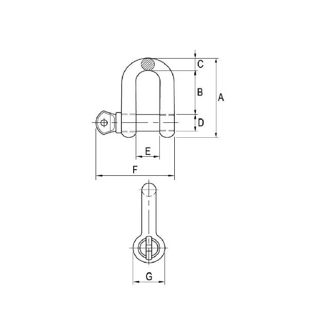 Manilha Reta 1 Polegada WLL8.1/2T Pino Roscado Alloy Aço Forjado Carbostorm Reforçada 2