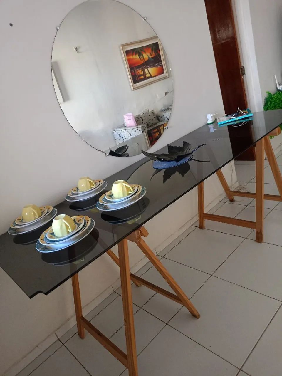 Mesa de vidro para 6 cadeiras - Foto 2