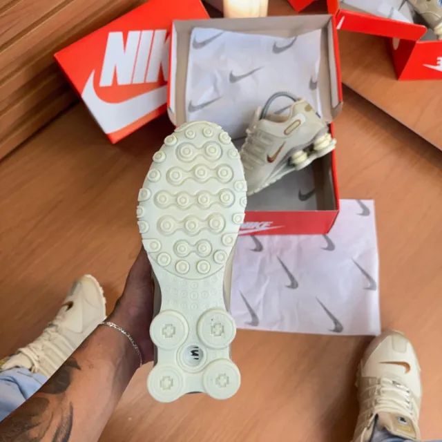 Tênis Shox NZ 4 Molas Nude Gold Importado Masculino - Foto 4