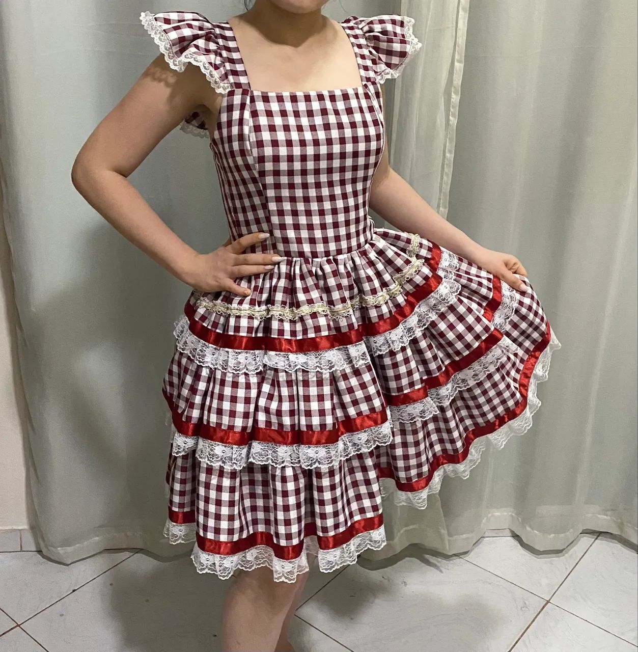 Vestido de festa junina vinho - Foto 2