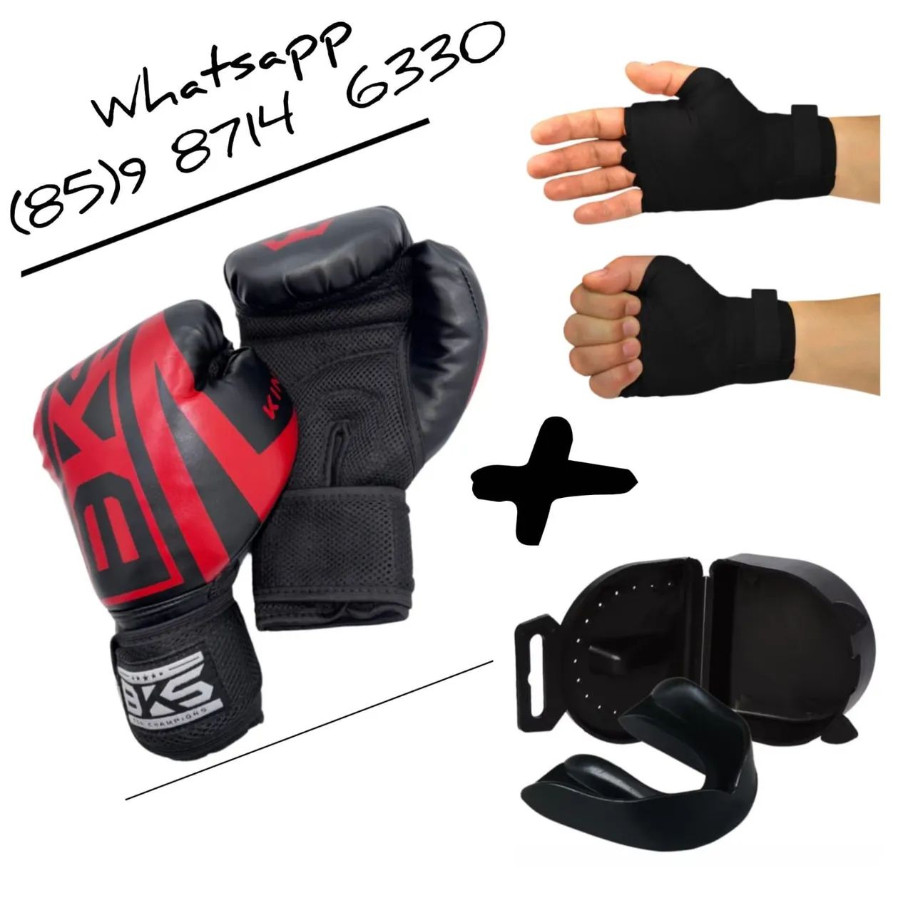 kit muay Thai. Lucas protetor bocal e bandagem. entrega grátis 