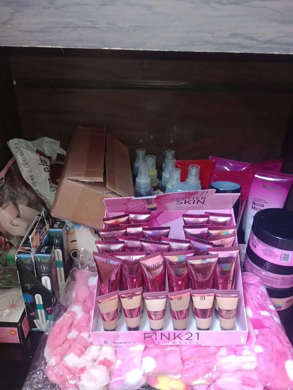 Produtos de maquiagem e cosméticos 