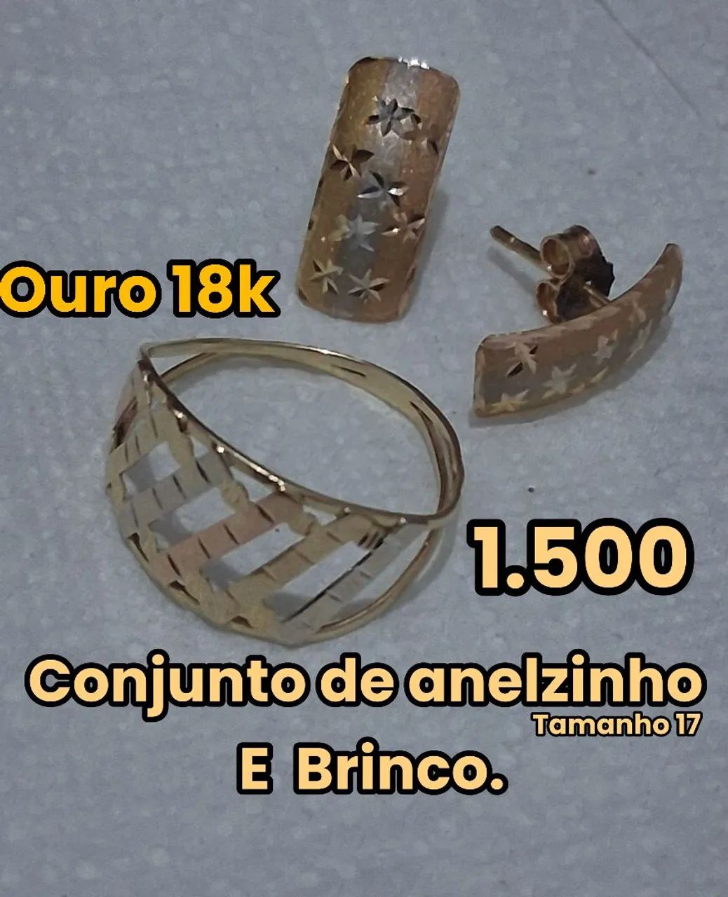 Conjunto de brinco com anelzinho 